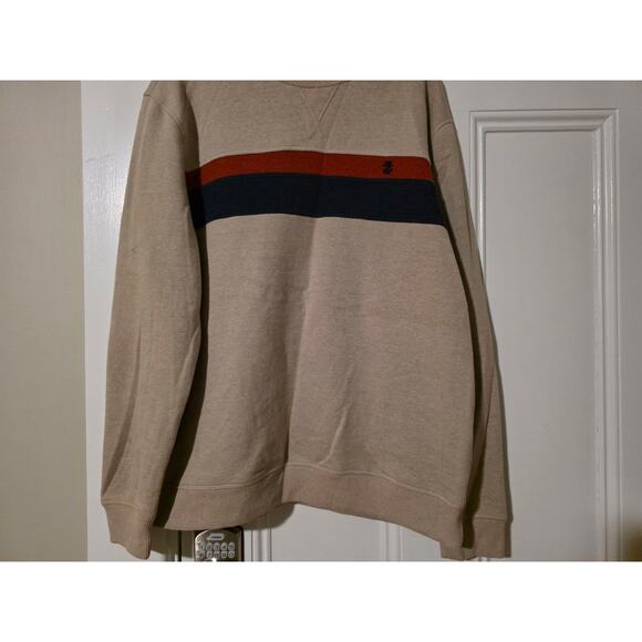 IZOD Sweatshirt Mens L Advantage Performance Striped Fleece Pullover - Picture 7 of 10